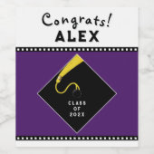 パープル卒業 ワインラベル (シングルラベル)