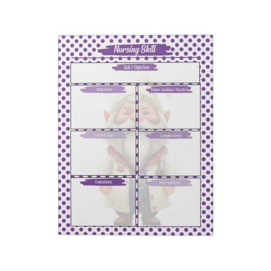 パープル博士格言看護学生スキルテンプレート ノートパッド (回転)