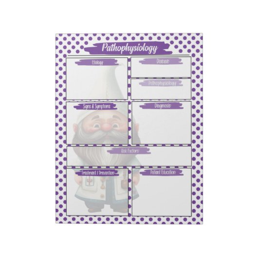 パープル博士格言看護 – 病態生理学温度 ノートパッド (回転)