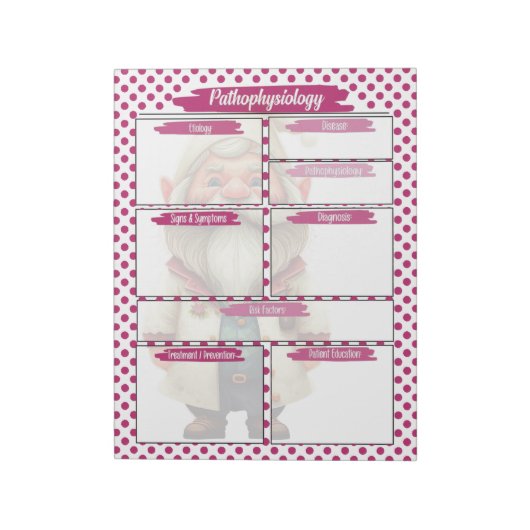 パープル博士格言看護 – 病態生理学温度 ノートパッド (回転)