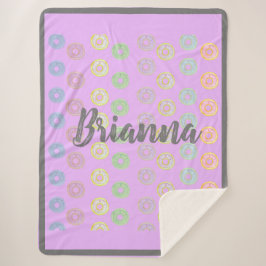 パープル名前をカスタムするドナッツシェルパブランケット シェルパブランケット