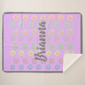 パープル名前をカスタムするドナッツシェルパブランケット シェルパブランケット (正面(横))