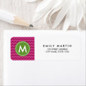 パープル名門私立校風のシェブロンモノグラム住所 シール (インサイチュ)