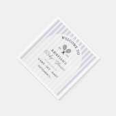 パープル名門私立校風のテニスカントリークラブベビーシャワー スタンダードカクテルナプキン (角)