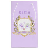 パープル名門私立校風のピックボールハッピーバースデー スモールペーパーバッグ (裏面)