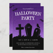 パープル墓地トンブストーンズハローウィンパーティ 招待状 (正面/裏面)