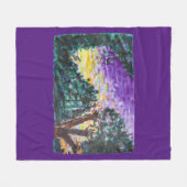 パープル夕べ フリースブランケット (正面(横))