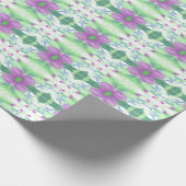 パープル大事な行事のラッピング紙のフローラプリント ラッピングペーパー (角)