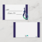 パープル大切ティール（緑がかった色）とグリーンプレイスCaのピーコックインパープル プレイスカード (正面/裏面)