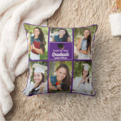 パープル大学院フォトコラージュカスタム卒業式 クッション (ブランケット)