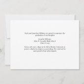 パープル大学院フォトコラージュカスタム卒業式 案内状 (裏面)