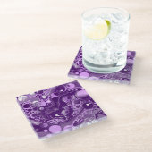 パープル大理石の流体アートセル ガラスコースター (アングル)