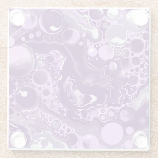パープル大理石の流体アートセル ガラスコースター (裏面)