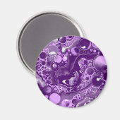 パープル大理石の流体アートセル マグネット (正面/裏面)