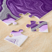 パープル大理石の流体アート ジグソーパズル (側面)