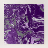 パープル大理石の流体アート ジグソーパズル (横)