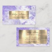 パープル大理石ゴールドフォイル名刺 名刺 (正面/裏面)