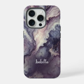 パープル大理石パーソナライズされたiPhoneケース – 抽象芸術 iPhoneケース (裏面)