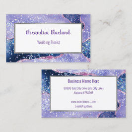 パープル大理石抽象芸術ホワイトビジネスカード 名刺