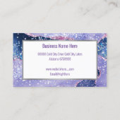 パープル大理石抽象芸術ホワイトビジネスカード 名刺 (裏面)