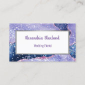 パープル大理石抽象芸術ホワイトビジネスカード 名刺 (正面)