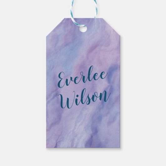 パープル大理石縁ど ギフトタグ (正面)