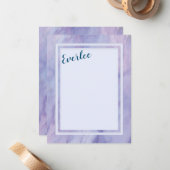 パープル大理石縁ど ノートカード (正面/裏面インサイチュ)