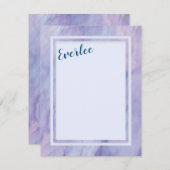 パープル大理石縁ど ノートカード (正面/裏面)