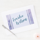 パープル大理石縁ど 長方形シール (封筒)