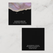 パープル大理石製イヤリングディスプレイスクエアビジネス スクエア名刺 (正面/裏面)