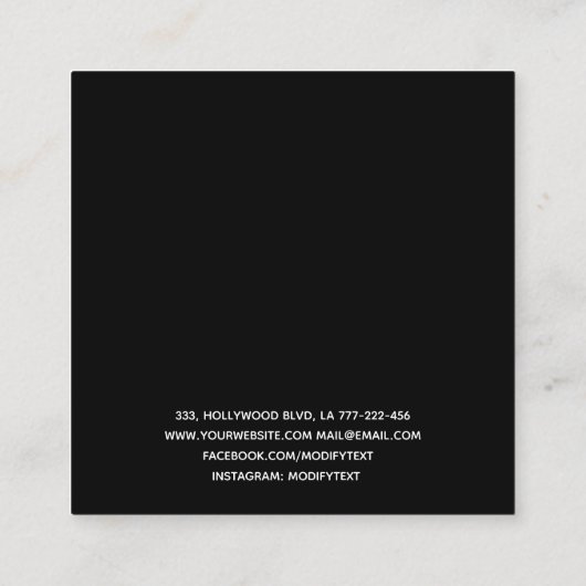 パープル大理石製イヤリングディスプレイスクエアビジネス スクエア名刺 (裏面)