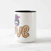パープル女の子らしい女の子サングラスバレンタインズデイラブ ツートーンマグカップ (中央)