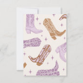 パープル女性のカーボーイバースデーパーティーサンキューカード サンキューカード (裏面)