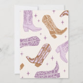 パープル女性のカーボーイファースト誕生日招待状 招待状 (裏面)
