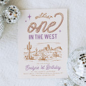 パープル女性のカーボーイファースト誕生日招待状 招待状