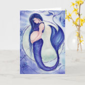 パープル妊娠ベビーマーメイドカードバイレニー カード (黄色い花)