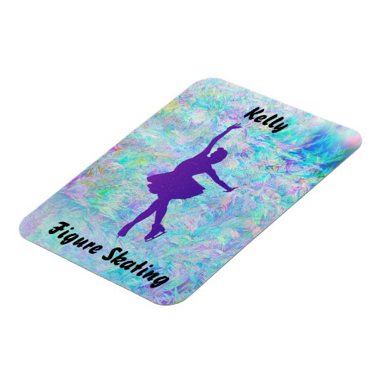 パープル姿スケーター凍っていオンアイス マグネット (左側)