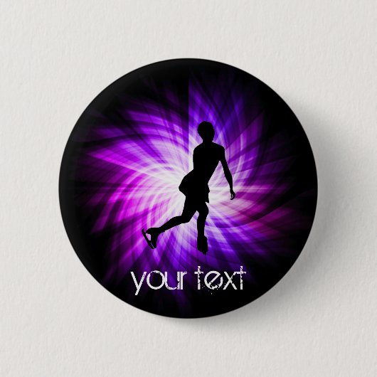 パープル姿スケートで滑る 缶バッジ (正面)