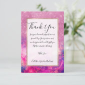 パープル威厳のあるピンクグリッター星雲 サンキューカード (スタンド正面)