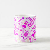 パープル威厳のある抽象芸術マグ コーヒーマグカップ (中央)