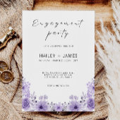 パープル婚約招待状テンプレート 招待状