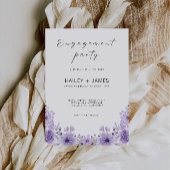パープル婚約招待状テンプレート 招待状