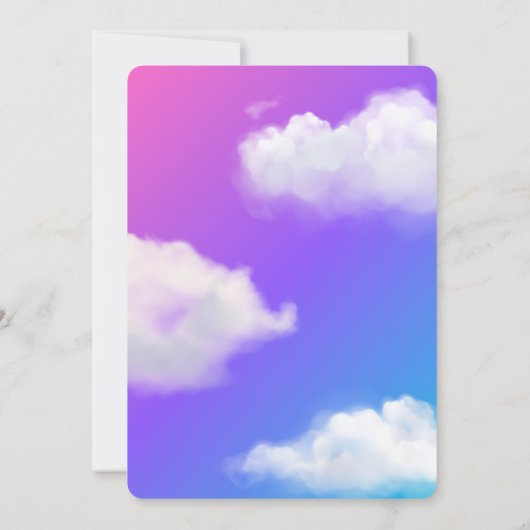 パープル子供の誕生日パーティー 招待状 (裏面)