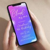 パープル子供の誕生日パーティー 招待状