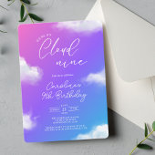 パープル子供の誕生日パーティー 招待状