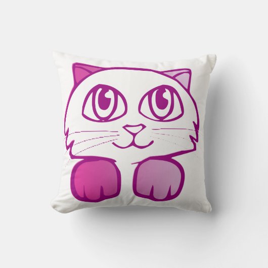 パープル子猫枕 クッション (正面)