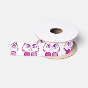 パープル子猫 サテンリボン