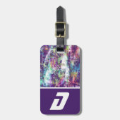 パープル宇宙インスパイアキッドのカラーブロック ラゲッジタグ (正面縦)