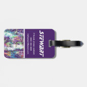 パープル宇宙インスパイアキッドのカラーブロック ラゲッジタグ (裏面横)