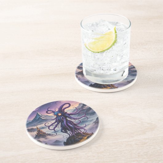 パープル宇宙タコ砂岩コースター コースター (側面)